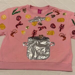 QUEEN OF SPARKLES RARE Mardi Gras / Crawfish Boil Sweatshirt - Small